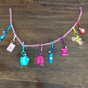 Vintage 80 plastic charm necklace